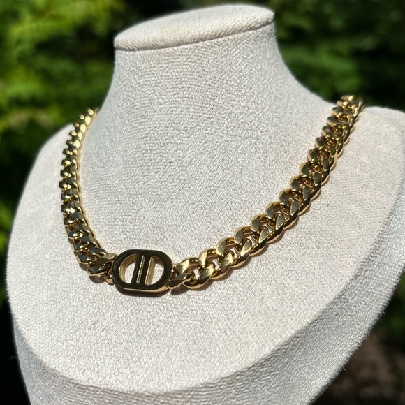 18K Gold Plated Stainless Steel Choker Chain Necklace - Picture 5 of 6